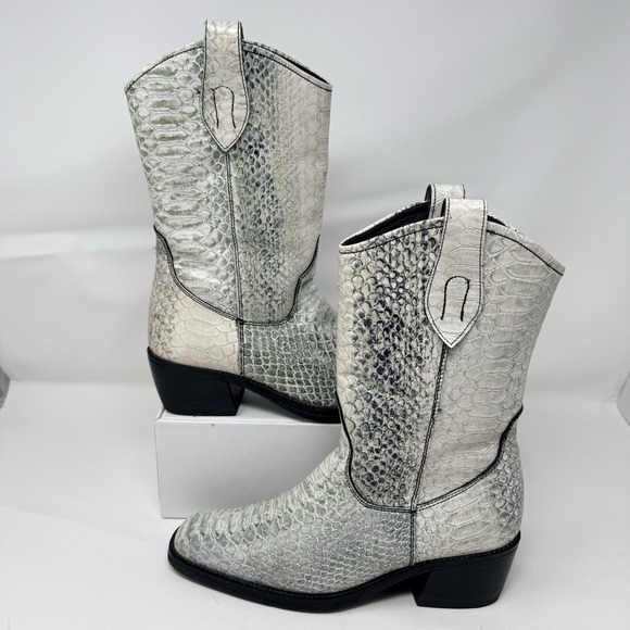 Tony Lama Shoes - Vintage Tony Lama Vaquero Python Exotic Cowboy Boots Women 8.5 M Western Y2K